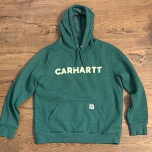 Carhartt Green Hoodie with Cream Logo